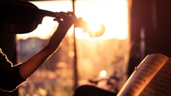 Music violins sunlight sheet music