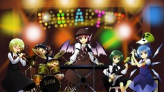 Music wings concert anime girls touhou dressed video games
