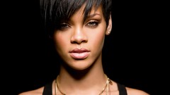 Music woman black background Celebrity faces rihanna singers 