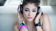 Music woman brunettes models