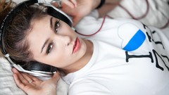 Music woman brunettes models