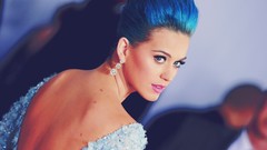Music woman earrings katy perry blue hair singers