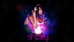 Music woman headphones crazy brunettes