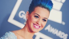 Music woman katy perry blue hair singers