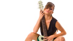 Music woman rocks guitars guitarists brunettes models
