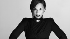 Music woman USA alicia keys singers black people greyscale