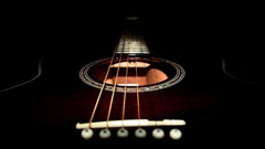 musical instrument guitar dark background depth of field