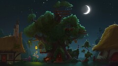 my little pony artwork House treehouses moon night fantasy art