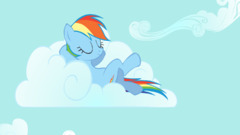 my little pony rainbow dash clouds closed eyes