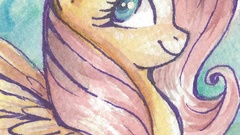 My little pony traditional art Fluttershy