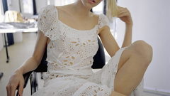 Naomi Watts blondes white dress