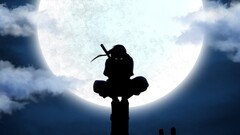 Naruto Shippuuden uchiha itachi ANBU silhouette moon power lines