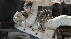 NASA astronauts space walk