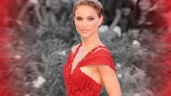 Natalie Portman red dress Actress selective coloring