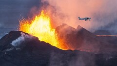 nature Aircraft volcano eruption volcanic eruption lava smoke