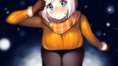 Nature Animals Anime pink hair smiling anime girls blue eyes 