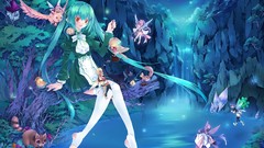 Nature Animals water wings Fairies long hair anime girls thigh 