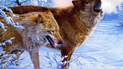 Nature Animals Wolves artwork paintwork
