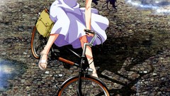 Nature Anime dress hats sitting pink eyes anime girls purple 