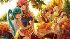 Nature anime girls hatsune miku vocaloid megurine luka kagamine 