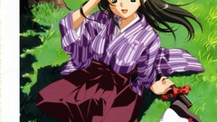 Nature Anime smiling anime girls green eyes brunettes artwork 