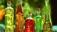 Nature Asia colors taste Herbs bottles smell excited