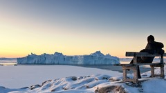 Nature bench national geographic Greenland icebergs snow 