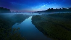 Nature blue mist rivers