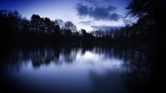 nature blue night Lake
