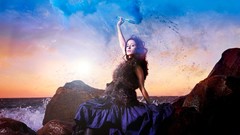 Nature blue woman colors brunettes