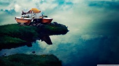 Nature Boats flying artwork