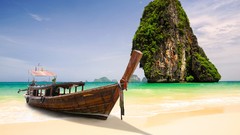 Nature Boats Thailand Beaches rock formations krabi
