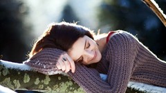 Nature branches woman smiling
