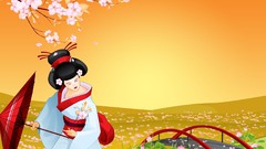 Nature calm geisha oriental Japanese clothes