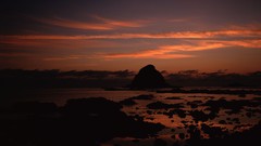 Nature clouds evening rocks