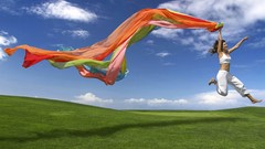 Nature clouds happiness woman spring happy skies girls in nature