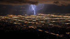 Nature clouds Lightning storm cityscapes skyscapes
