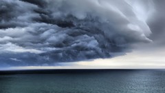 Nature clouds ocean storm