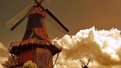 Nature clouds sky wind mill countryside