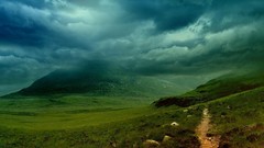 Nature clouds trail Villages skyscapes