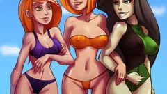 Nature clouds woman Anime cartoons Kim Possible smiling anime 