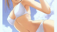 Nature clouds woman Anime smiling anime girls brunettes skies 