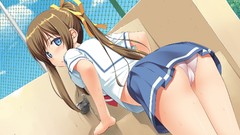 Nature clouds woman ass Anime schoolgirls skirts anime girls 