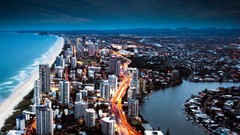 Nature coast lights Skyscrapers California San Francisco 