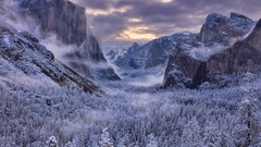 Nature dawn California Yosemite National Park sierra valleys