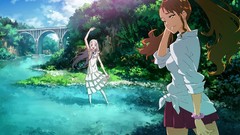 Nature dress white hair Bridges skirts long hair anime girls 