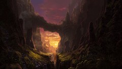 Nature evening morning fantasy art valleys