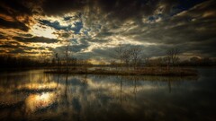 nature fall clouds sky water landscape