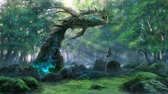 Nature fans forests artwork fantasy art
