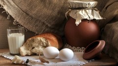 Nature food eggs Breakfast bread milk Villages